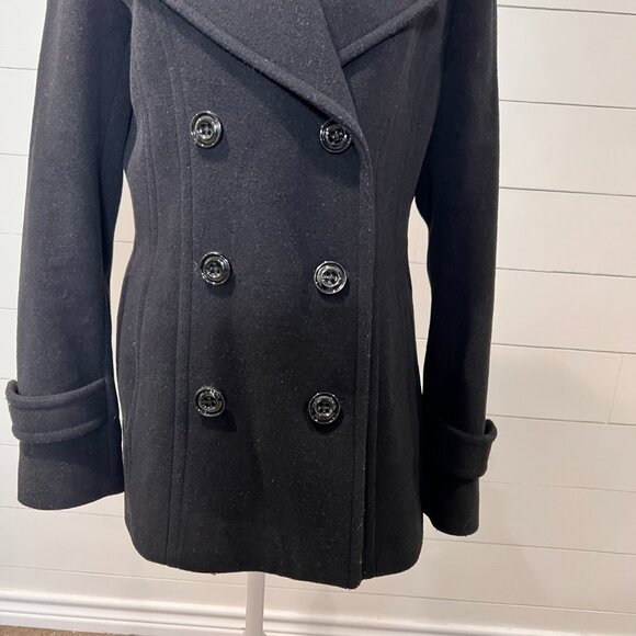 Jason Kole Black Short Length Peacoat Size M - Picture 3 of 10